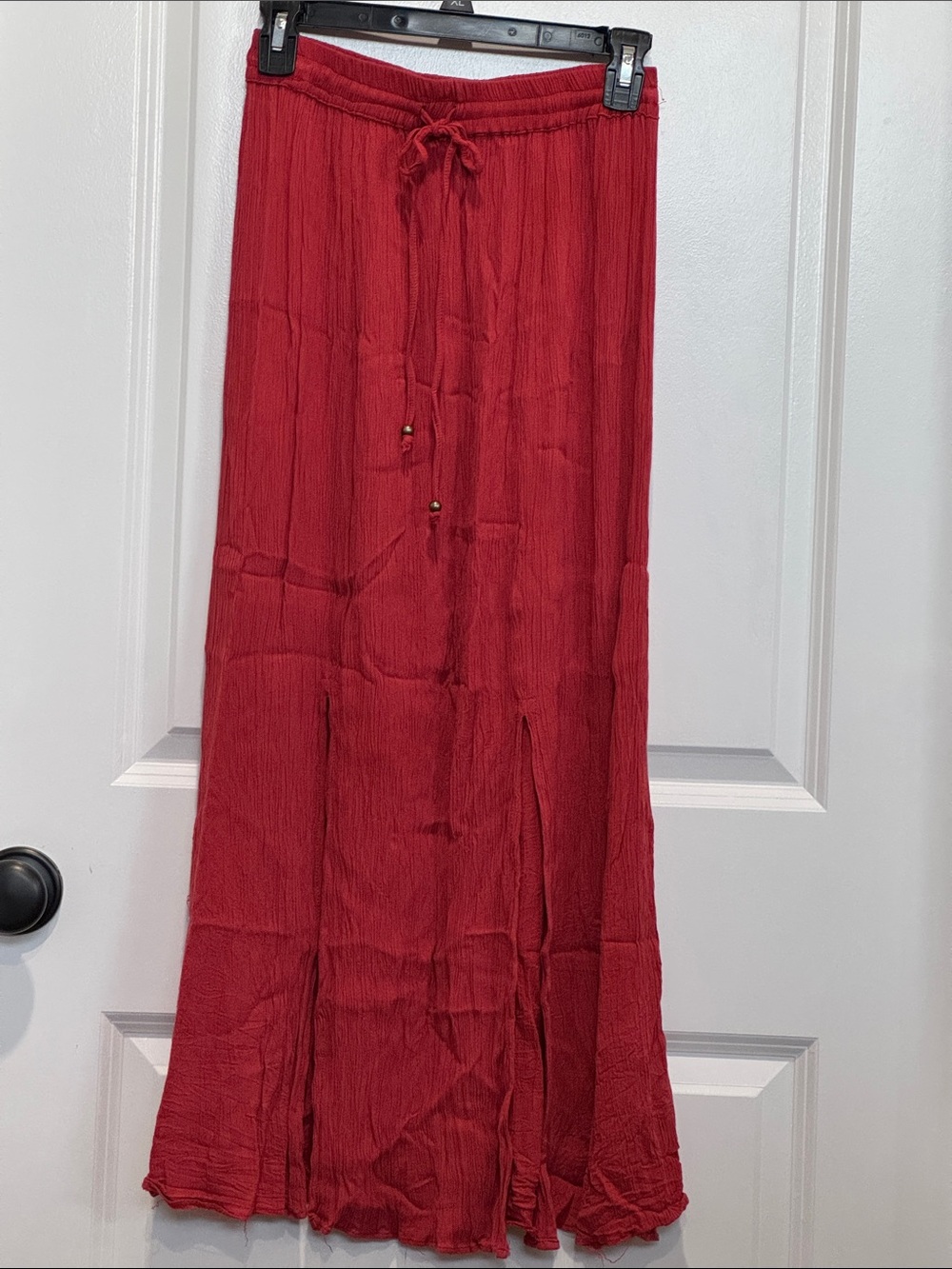 Angie Crimson Maxi Drawstring Skirt